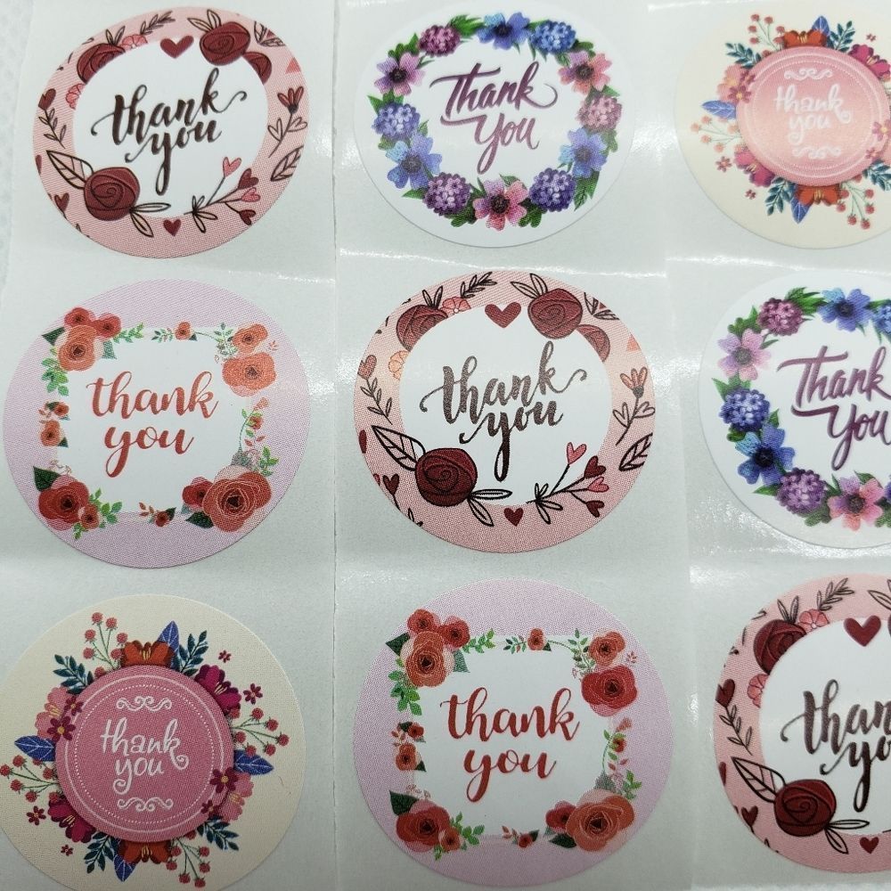 8/$20 100ct Thank You Stickers Round 1" Labels - Picture 4 of 4